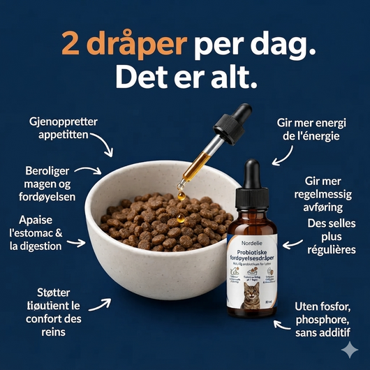 Nordelie™ Pels & Hud Komfortdråper for Katt